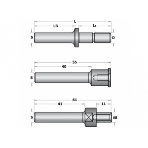 CMT Tŕň tanierovej frézy s ložiskom S=12mm                          