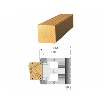 Zarovnávacia fréza nastastaviteľná D 140x60x40 2z OCEĽ
