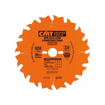 CMT Pílový kotúč na stavebné rezivo - D250x2,8 d30 Z16 HM