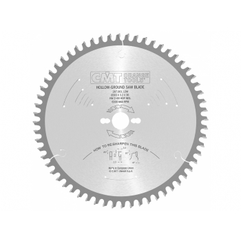 CMT Industrial C287 Pílový kotúč na lamino bez predrezu - D303x3,2 d30 Z60 HM -6°Neg
