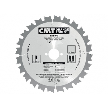 CMT Industrial Pílový kotúč pre pozdĺne rezy - D270x2,8 d30 Z28 HM