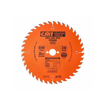 CMT Pílový kotúč pre elektronáradie, finálny rez - D190x2,6 d20 Z40 HM