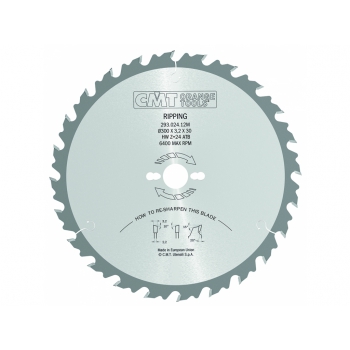 CMT Industrial Pílový kotúč pre pozdĺne rezy - D400x3,5 d30 Z36 HM