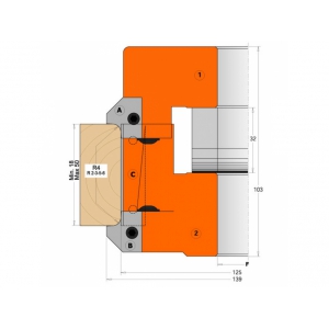 CMT nôž pre C694005 - pár žiletiek R6+45° prof.A6 horné branie